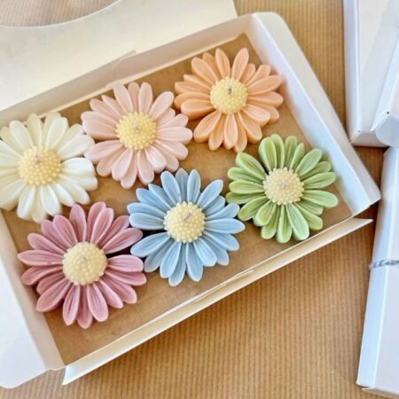 Daisy Flower Tealight Candles 6 Pcs Pack