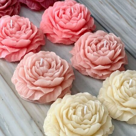 Peony Flower Scented Candle 4 Pcs Pack